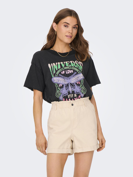 ONLY Schwarzes Damen-T-Shirt ONLY Lucy