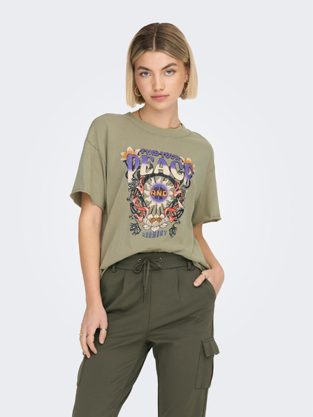 ONLY Khakifarbenes Damen-T-Shirt ONLY Lucy