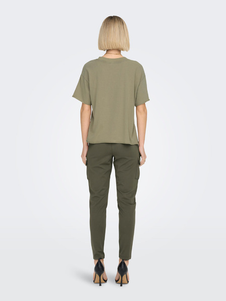 ONLY Khakifarbenes Damen-T-Shirt ONLY Lucy