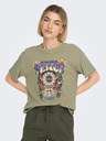 ONLY Khakifarbenes Damen-T-Shirt ONLY Lucy