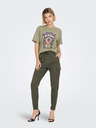 ONLY Khakifarbenes Damen-T-Shirt ONLY Lucy