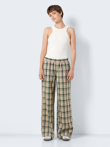 Noisy May Beigefarbene Damen Karo-Hose Noisy May Morgan