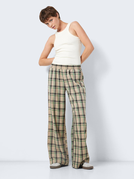 Noisy May Beigefarbene Damen Karo-Hose Noisy May Morgan