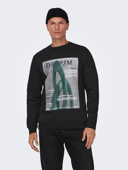 ONLY & SONS Schwarzes Herren-Sweatshirt ONLY & SONS Todd