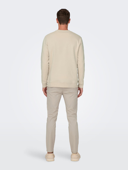 ONLY & SONS Beigefarbenes ONLY & SONS Todd Herren-Sweatshirt