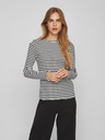 Vila Weiß-schwarz gestreiftes Damen-Langarmshirt VILA Thessa