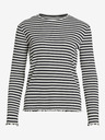 Vila Weiß-schwarz gestreiftes Damen-Langarmshirt VILA Thessa