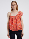 CAMAIEU Orange Damenbluse mit Blumenmuster CAMAIEU