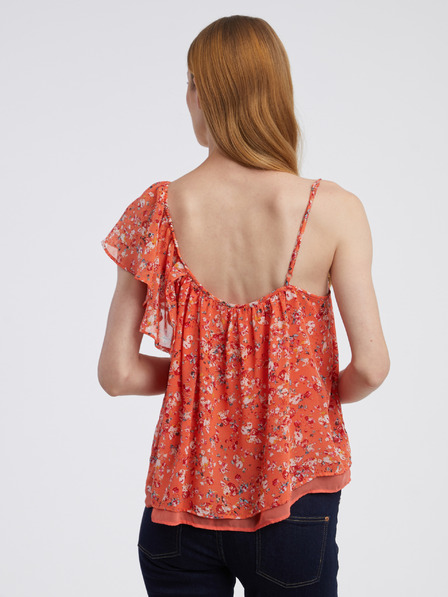 CAMAIEU Orange Damenbluse mit Blumenmuster CAMAIEU