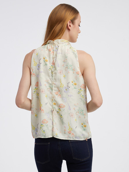 CAMAIEU Hellgelbe Damenbluse mit Blumenmuster CAMAIEU