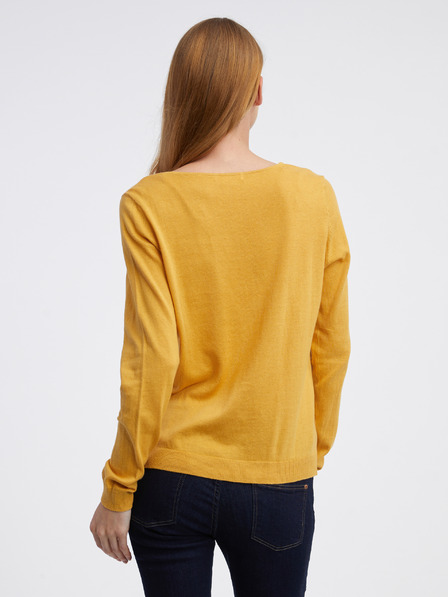 CAMAIEU Gelber Basic-Pullover für Damen CAMAIEU