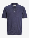 Jack & Jones Dunkelblaues Herren-Strick-Poloshirt mit Leinen Jack & Jones Igor