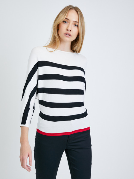 Orsay Schwarz-cremig gestreifter Pullover ORSAY