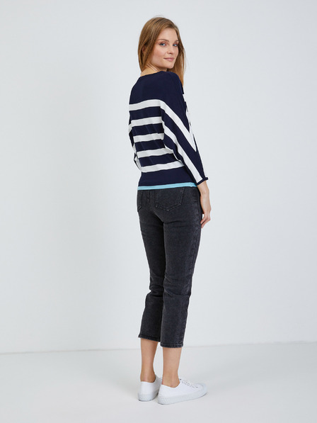 Orsay Weiß-blauer leichter gestreifter Pullover von ORSAY
