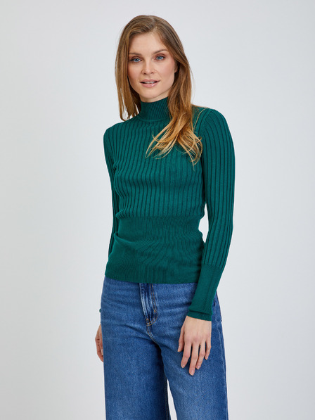 Orsay Grüner gerippter Pullover ORSAY