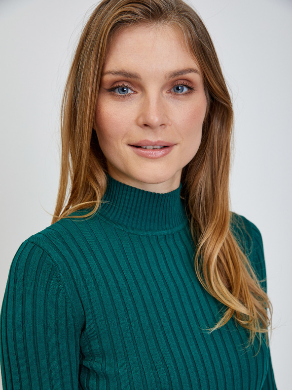 Orsay Grüner gerippter Pullover ORSAY