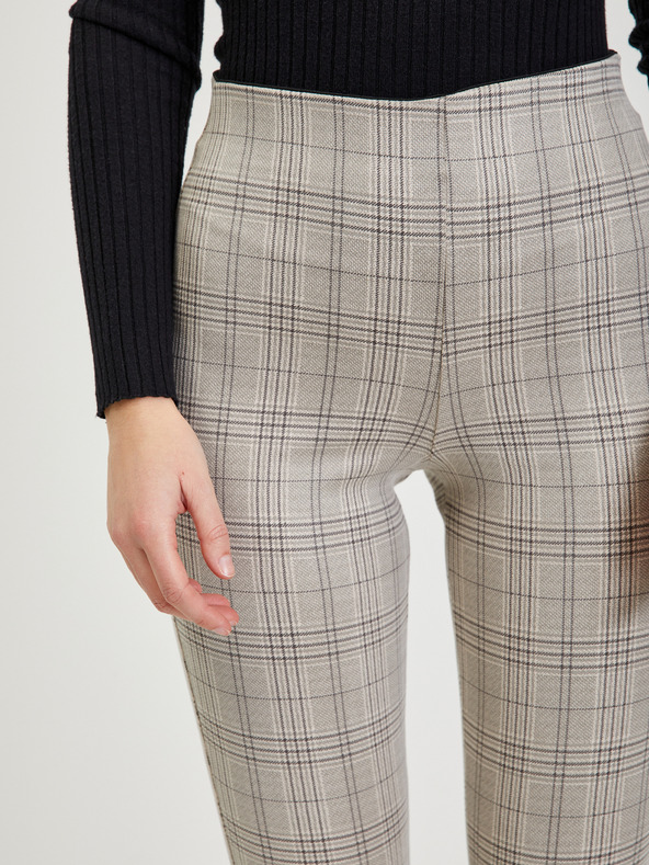 Orsay Beige Damenhose mit Karomuster ORSAY