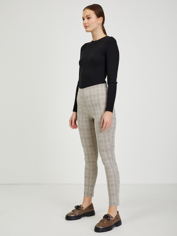 Orsay Beige Damenhose mit Karomuster ORSAY