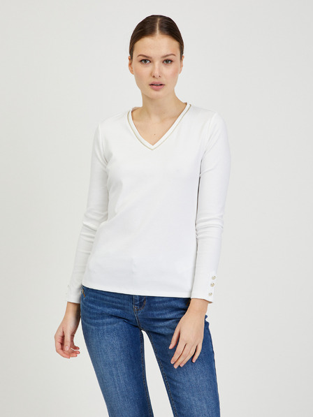 Orsay Weißes Langarm-T-Shirt für Frauen ORSAY