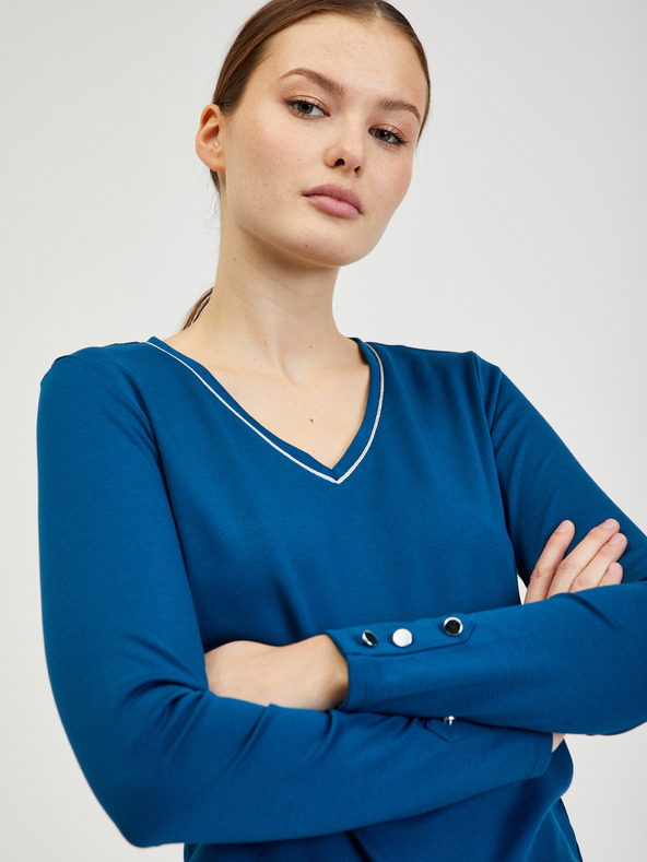 Orsay Blaues Damen Langarm T-Shirt ORSAY