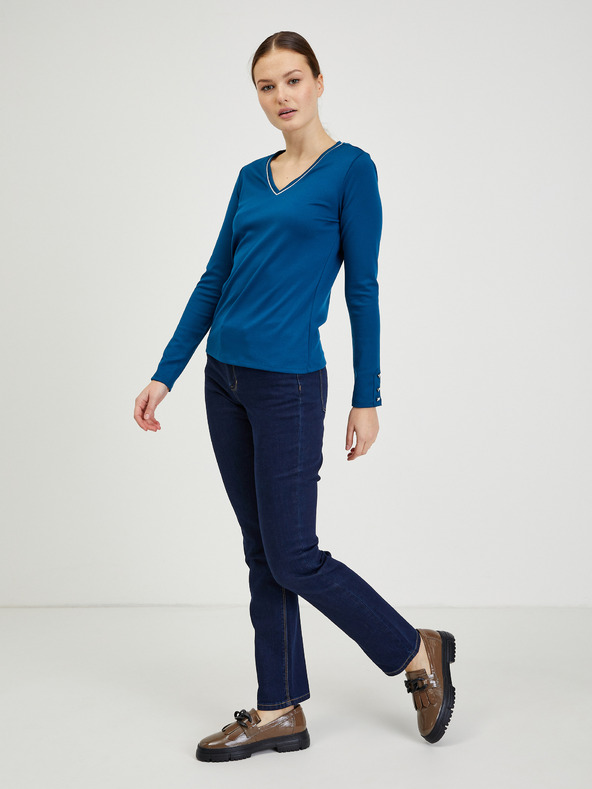 Orsay Blaues Damen Langarm T-Shirt ORSAY