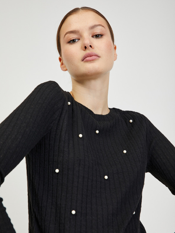 Orsay Schwarzer Damen Rippenpullover ORSAY