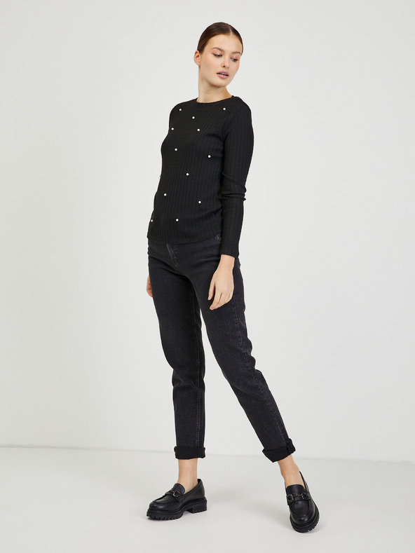 Orsay Schwarzer Damen Rippenpullover ORSAY