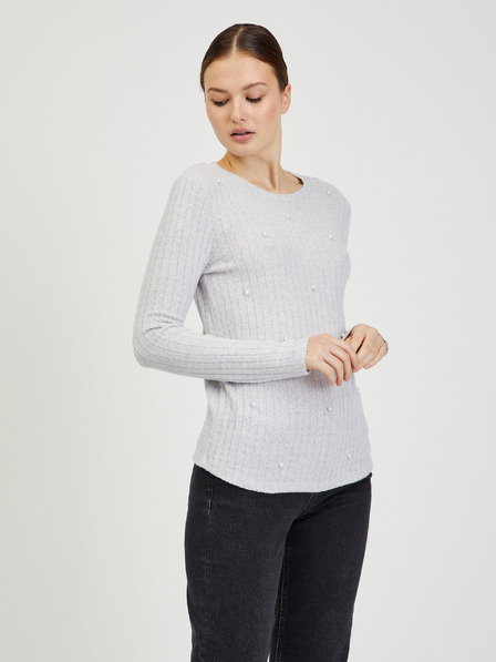 Orsay Hellgrauer Damen Rippenpullover ORSAY