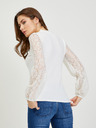 Orsay Cremefarbenes Damen T-Shirt mit Spitze ORSAY