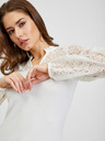 Orsay Cremefarbenes Damen T-Shirt mit Spitze ORSAY