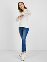 Orsay Cremefarbenes Damen T-Shirt mit Spitze ORSAY