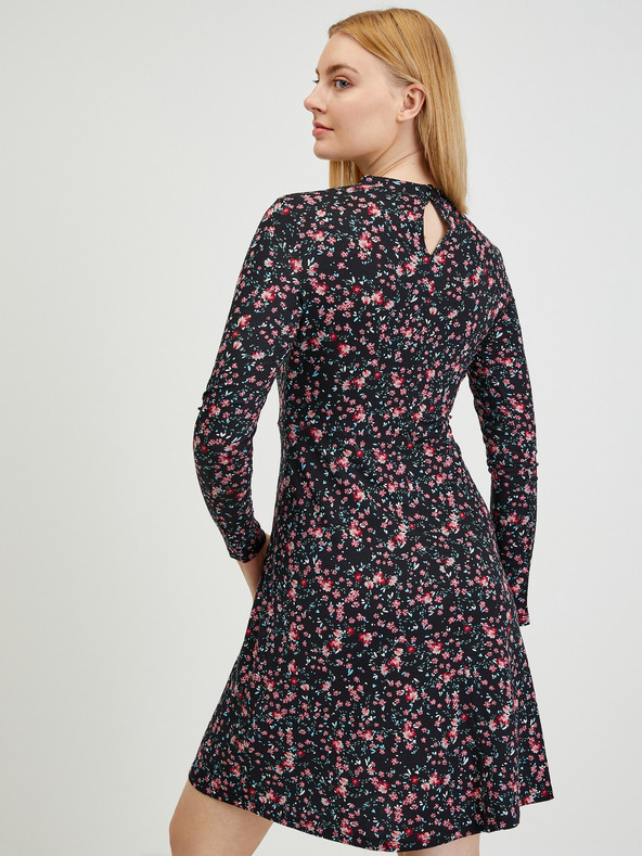 Orsay Schwarzes geblümtes Damenkleid ORSAY