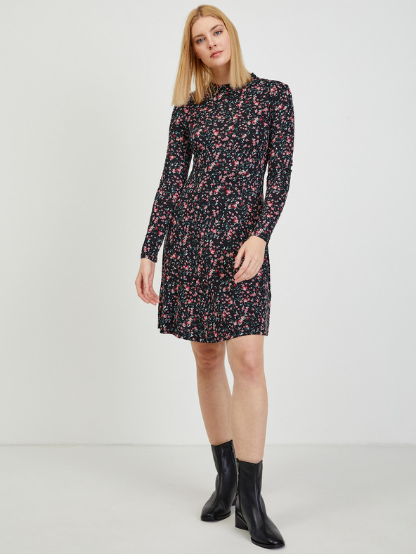 Orsay Schwarzes geblümtes Damenkleid ORSAY