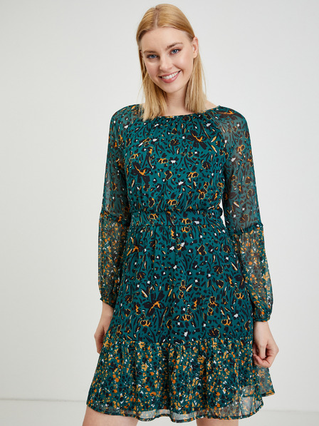 Orsay Petrolfarbenes gemustertes Damenkleid ORSAY