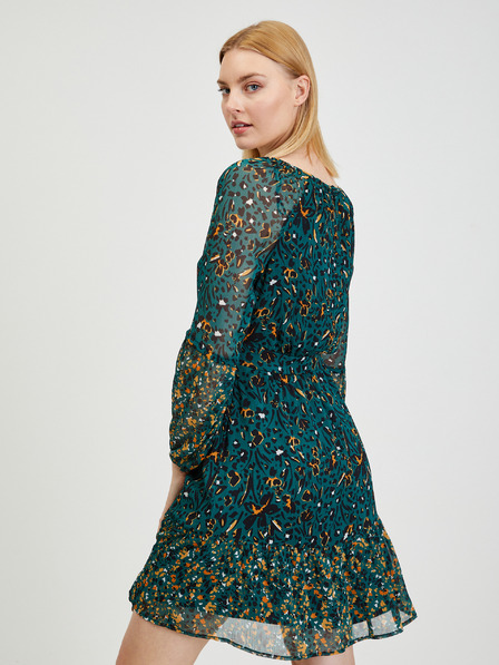 Orsay Petrolfarbenes gemustertes Damenkleid ORSAY