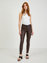 Orsay Dunkelbraune Damen Kunstlederhose ORSAY