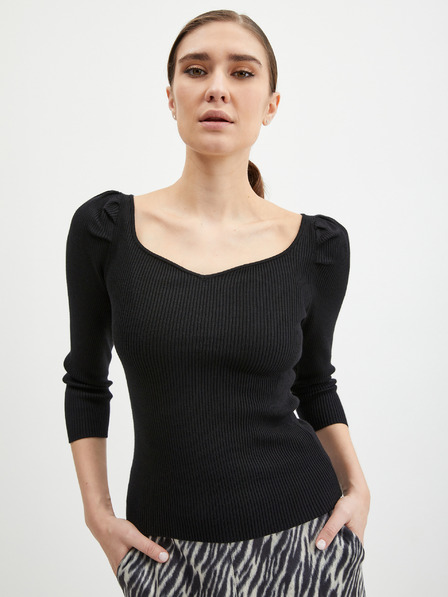 Orsay Schwarzer Damen-Rippenpullover ORSAY