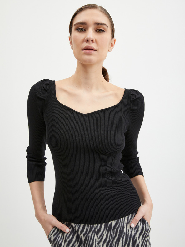 Orsay Schwarzer Damen-Rippenpullover ORSAY