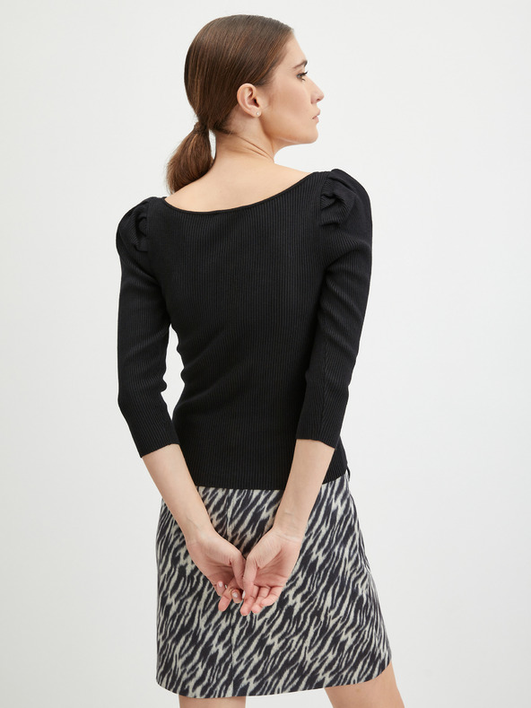 Orsay Schwarzer Damen Rippenpullover ORSAY