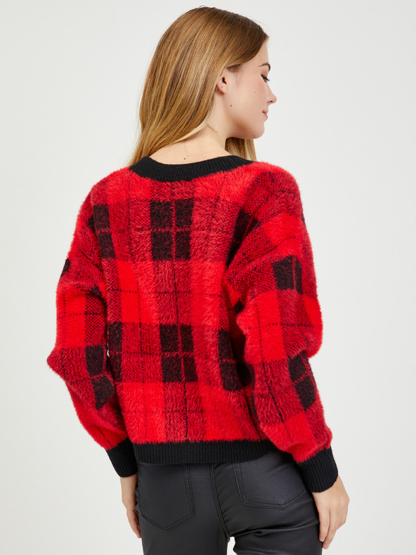 Orsay Schwarz-rot karierte Damencardigan ORSAY