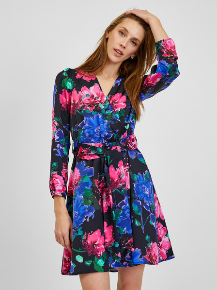 Orsay Schwarzes Damen-Blumenkleid ORSAY