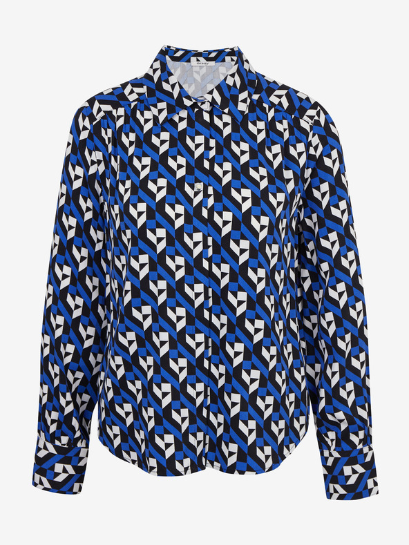 Orsay Schwarz und blau gemusterte Damenbluse ORSAY