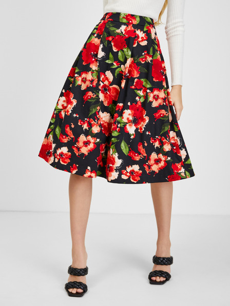 Orsay Rot-schwarzer Damen Blumen Rock von ORSAY