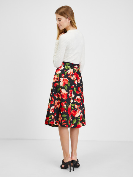 Orsay Rot-schwarzer Damen Blumen Rock von ORSAY