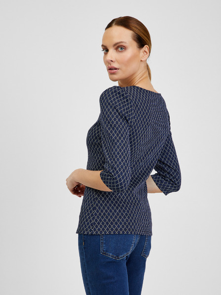 Orsay Dunkelblaues gemustertes Damen-T-Shirt ORSAY