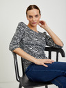 Orsay Weißes und schwarzes gemustertes Damen-T-Shirt ORSAY
