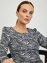 Orsay Weißes und schwarzes gemustertes Damen-T-Shirt ORSAY