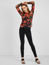 Orsay Rot-schwarzes Damen T-Shirt mit Blumenmuster ORSAY