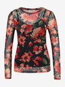 Orsay Rot-schwarzes Damen T-Shirt mit Blumenmuster ORSAY