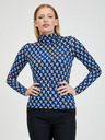 Orsay Blauer gemusterter Damen-Rollkragenpullover ORSAY